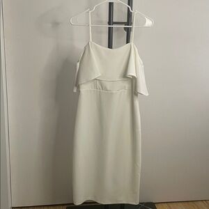 Chic Off Shoulder White Dress Cocktail Wedding Formal size 8